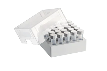 艾本德儲存盒 5 × 5, 可放置 25  個螺旋蓋管，5  mL，2  件，高 76  mm，3  英寸，聚丙烯材料，可耐受最低 -86  °C，可高溫高壓滅菌，帶蓋子并具有數字字母標識