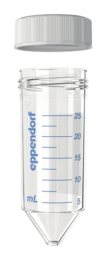 艾本德Eppendorf Conical Tubes 25 mL 帶螺旋蓋, 25 mL, 啟動套裝，4  個單離心管架，6  個轉子適配器，轉子孔可容納 50  mL 錐形管, PCR 潔凈級, 無